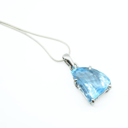 Blue Topaz Pendant in 925 Silver- Without Chain - IAC Galleria