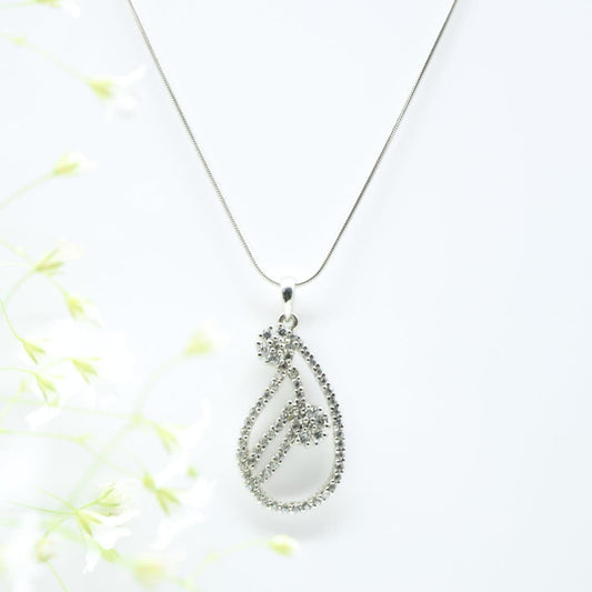 Boteh Zircon Pendant in 925 Silver- Without Chain - IAC Galleria
