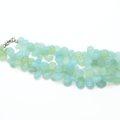 Cabochon Chalcedony Necklace with 925 Silver Clasp - IAC Galleria