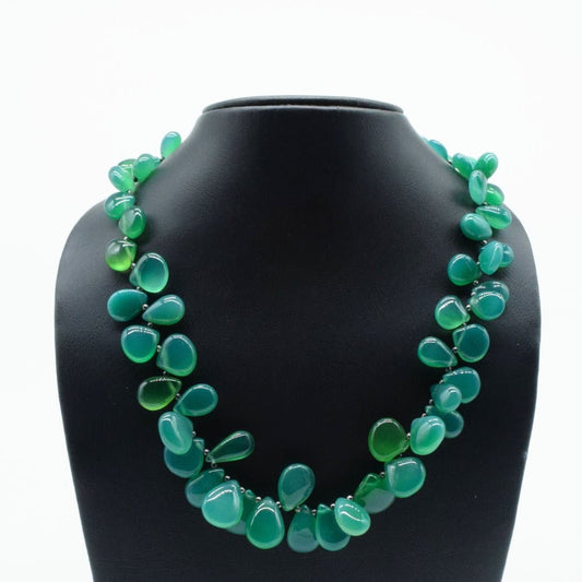 Cabochon Green Onyx Necklace with 925 Silver Clasp - IAC Galleria