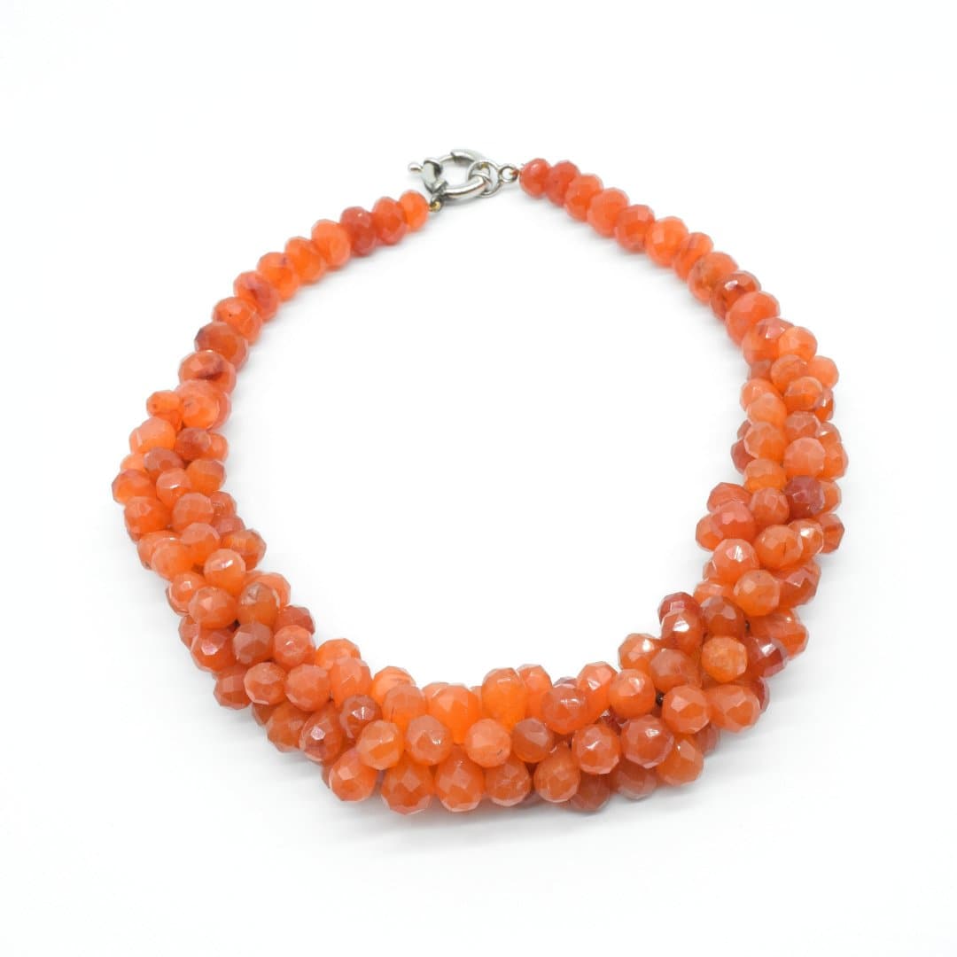 Carnelian Bunch Necklace with 925 Silver Clasp - IAC Galleria