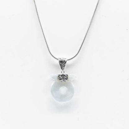 Crystal Quartz Pendant with Filigree Work in 925 Silver- Without Chain - IAC Galleria