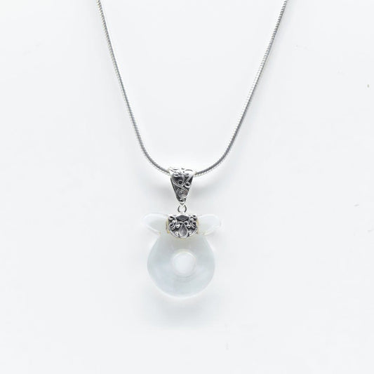 Crystal Quartz Pendant with Filigree Work in 925 Silver- Without Chain - IAC Galleria