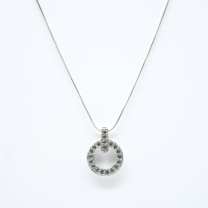 Cubic Zirconia Circle Pendant in 925 Silver- Without Chain - IAC Galleria