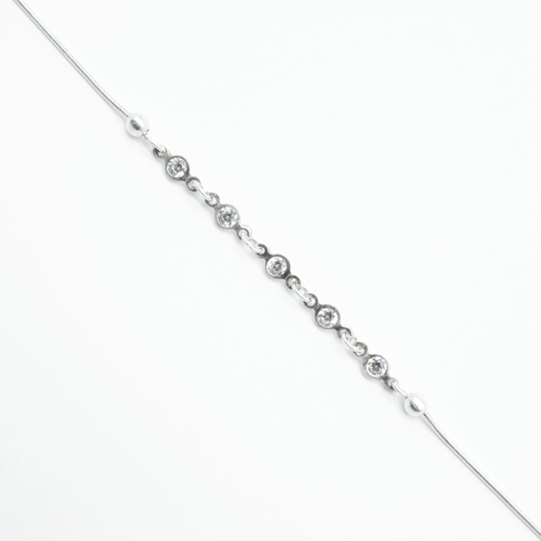 Dainty Zircon Anklets in 925 Silver - IAC Galleria