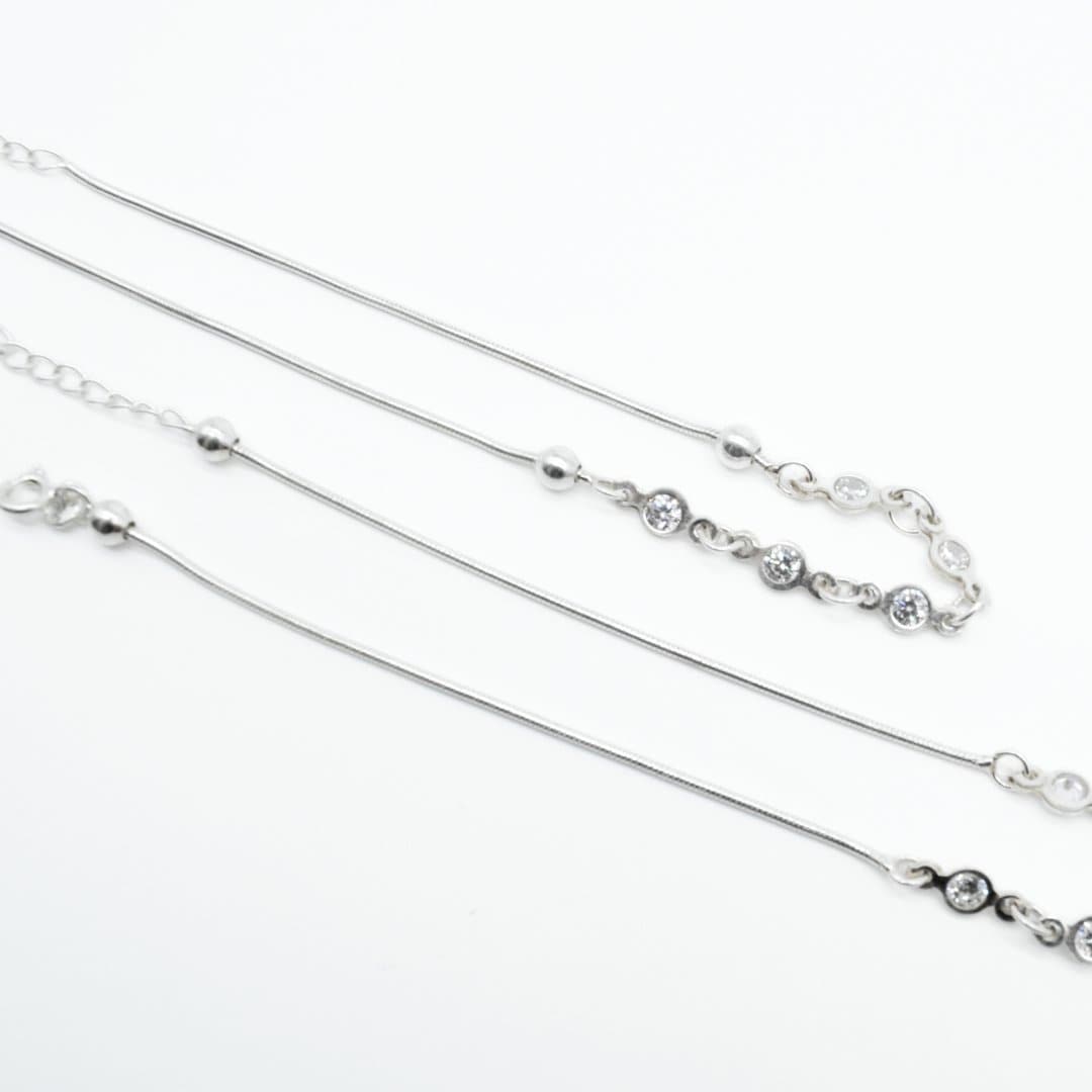 Dainty Zircon Anklets in 925 Silver - IAC Galleria