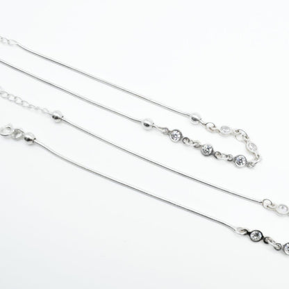 Dainty Zircon Anklets in 925 Silver - IAC Galleria