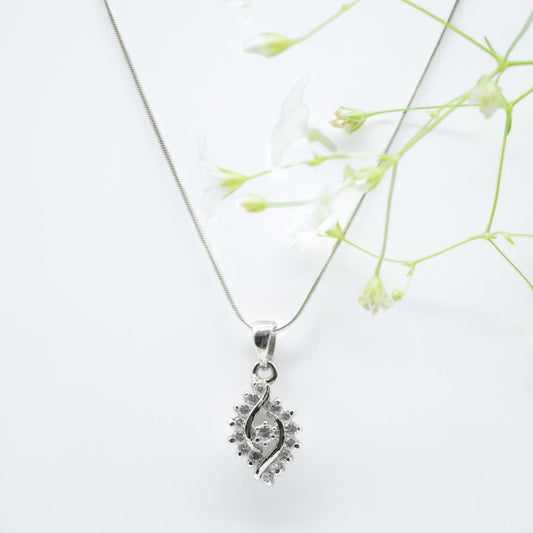 Dainty Zircon Pendant in 925 Silver- Without Chain - IAC Galleria