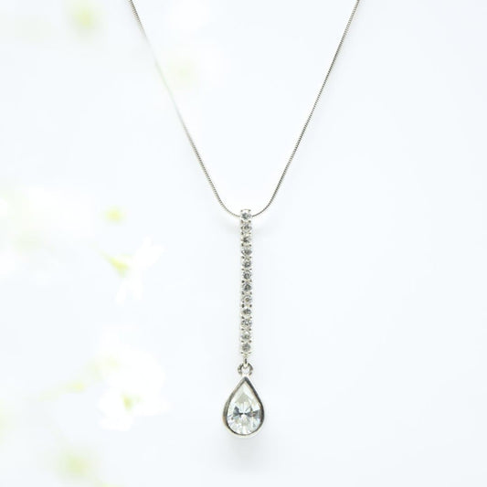 Elegant Zircon Drop Pendant in 925 Silver- Without Chain - IAC Galleria