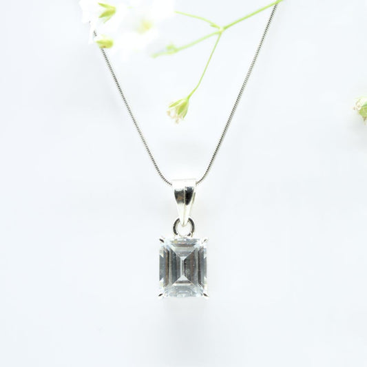 Elegant Zircon Pendant in 925 Silver- Without Chain - IAC Galleria