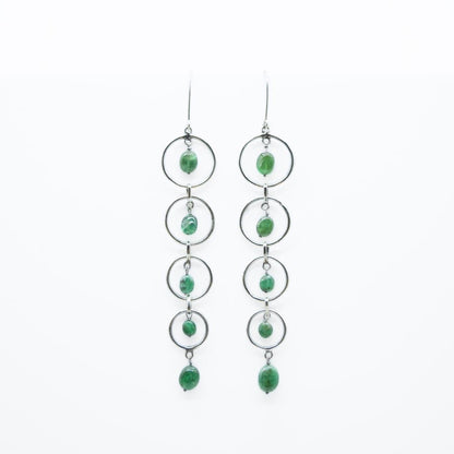 Emerald Dangler Earrings in 925 Silver - IAC Galleria