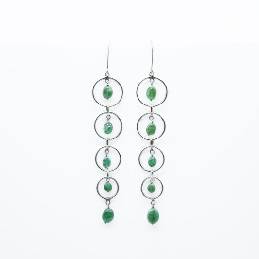 Emerald Dangler Earrings in 925 Silver - IAC Galleria