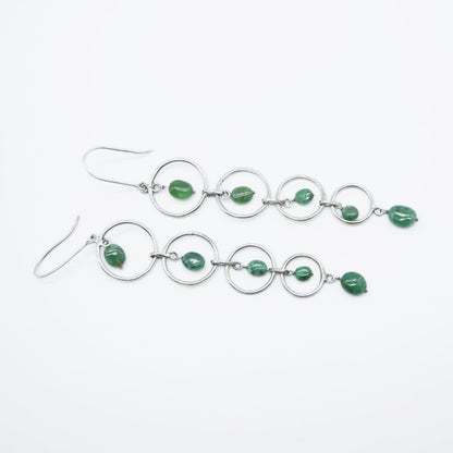 Emerald Dangler Earrings in 925 Silver - IAC Galleria