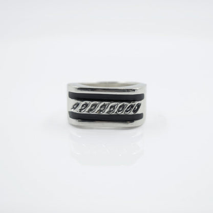 Enamel & Chisel Work Ring in 925 Silver - IAC Galleria