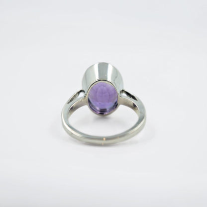 Faceted Oval Amethyst Ring in 925 Silver - IAC Galleria