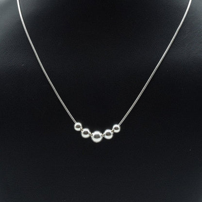 Five Bead Chain in 925 Silver - IAC Galleria