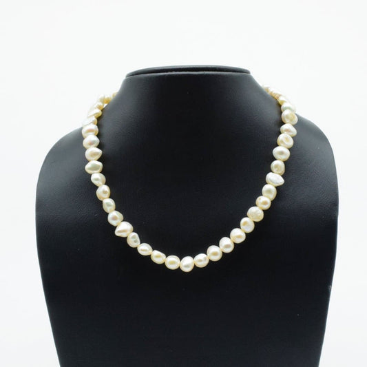 Freshwater Pearl Necklace with 925 Silver Clasp - IAC Galleria