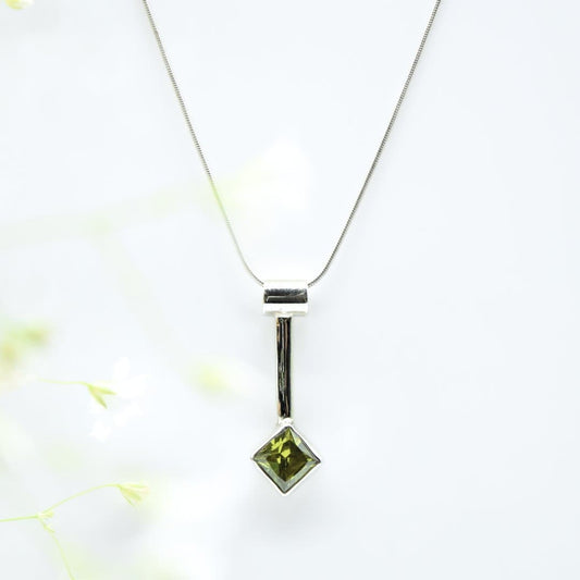 Green Zircon Pendant in 925 Silver- Without Chain - IAC Galleria