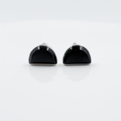 Half Moon Black Onyx Cufflinks in 925 Silver - IAC Galleria