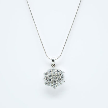 Hexagonal Zircon Pendant in 925 Silver- Without Chain - IAC Galleria