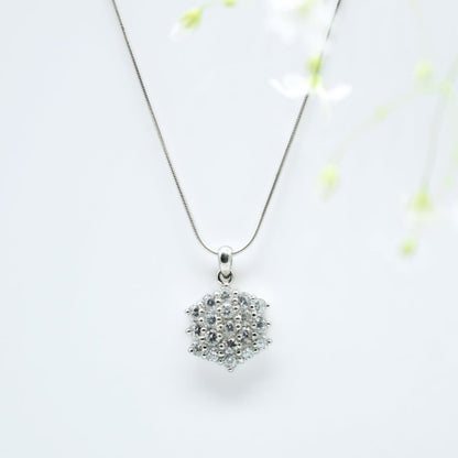 Hexagonal Zircon Pendant in 925 Silver- Without Chain - IAC Galleria