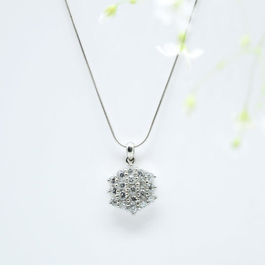 Hexagonal Zircon Pendant in 925 Silver- Without Chain - IAC Galleria