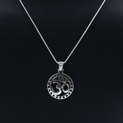 Intricate Om Pendant in 925 Silver- Without Chain - IAC Galleria