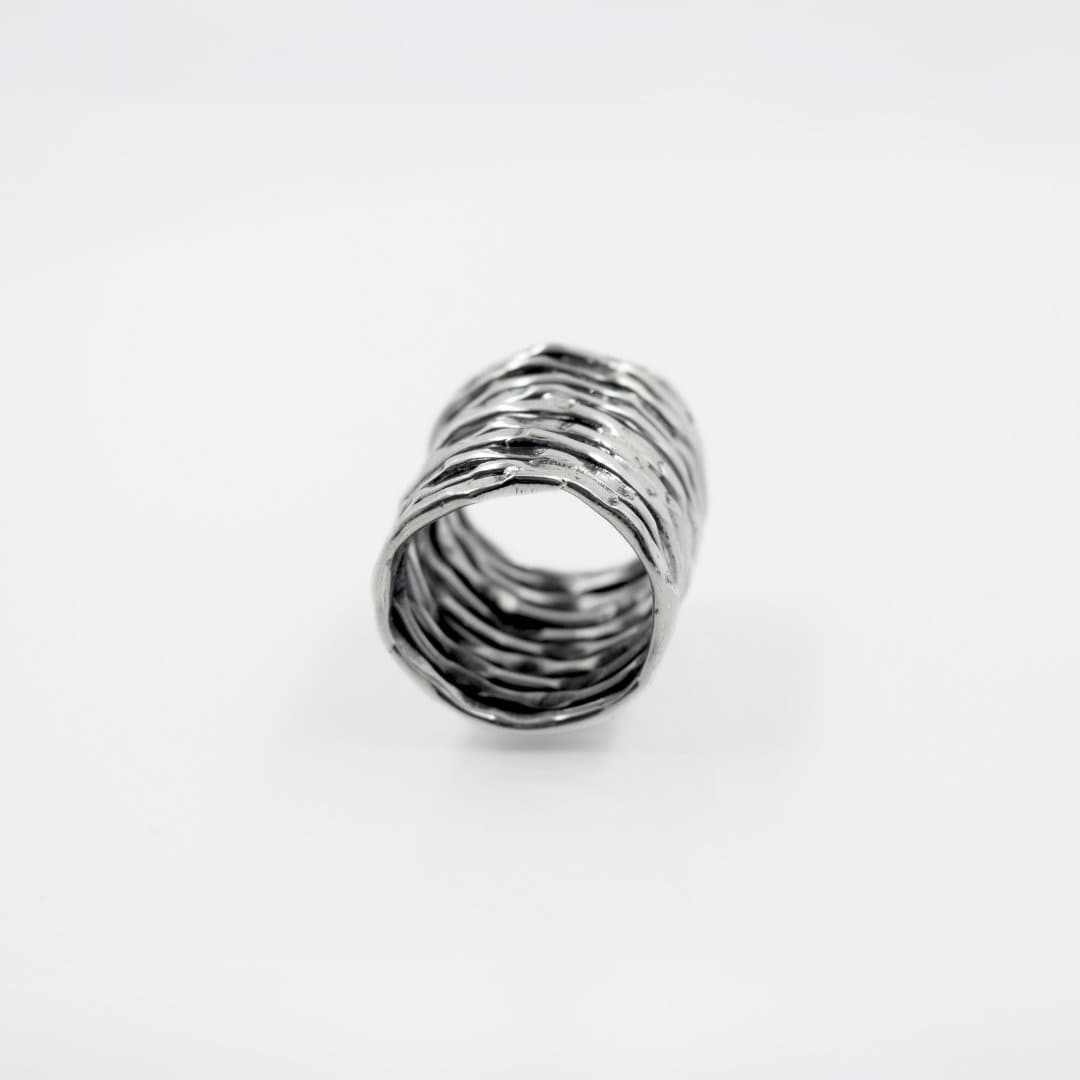 Long Spiral Ring in 925 Silver - IAC Galleria