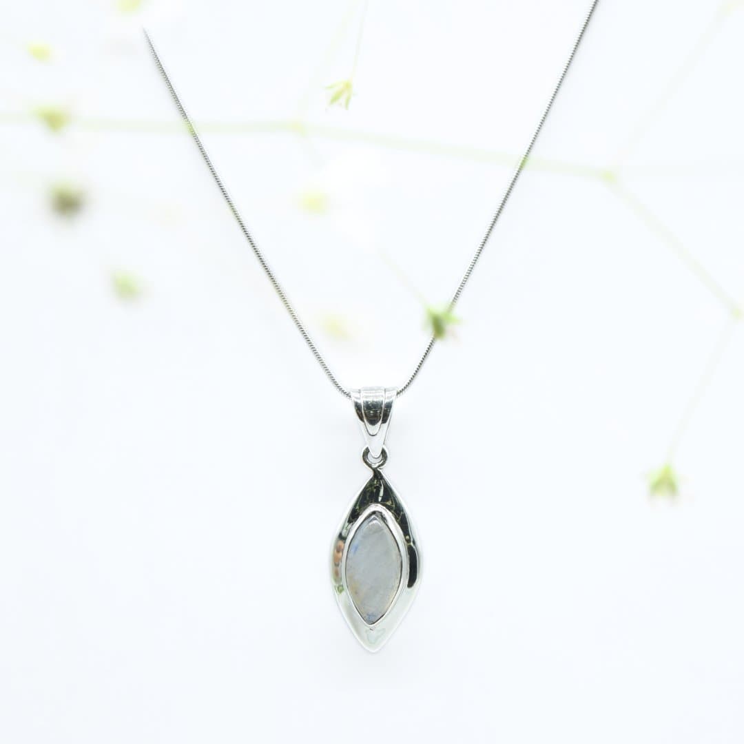 Marquise Moonstone Pendant in 925 Silver- Without Chain - IAC Galleria