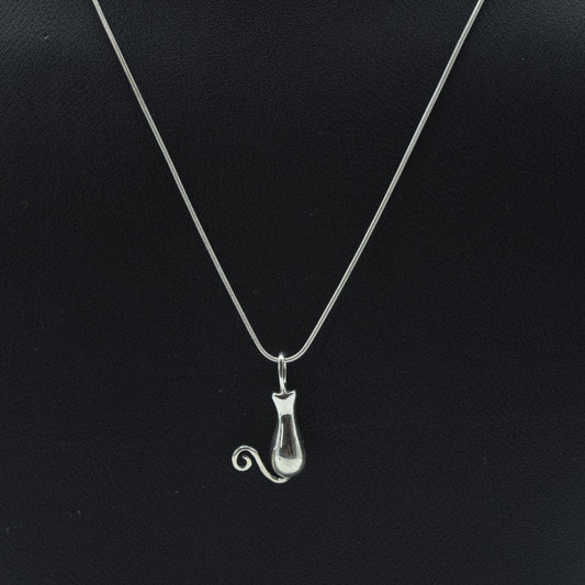 Minimalist Cat Pendant in 925 Silver- Without Chain - IAC Galleria