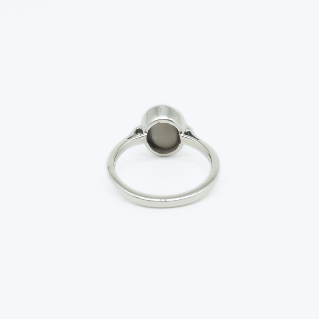 Oval Cabochon Black Star Sapphire Ring in 925 Silver - IAC Galleria