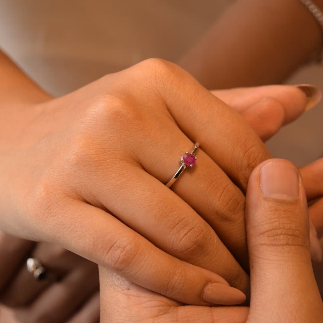 Petite Ruby Ring in 925 Silver - IAC Galleria