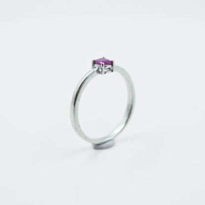 Petite Ruby Ring in 925 Silver - IAC Galleria