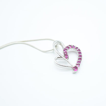 Pink Heart Zircon Pendant in 925 Silver- Without Chain - IAC Galleria