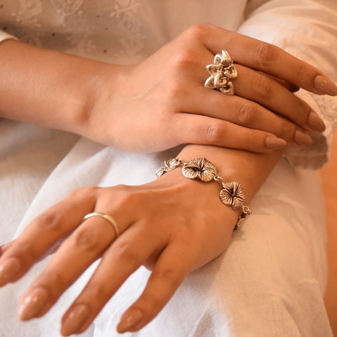 Plain Silver Cufflinks & Ring Set in 925 Silver - IAC Galleria