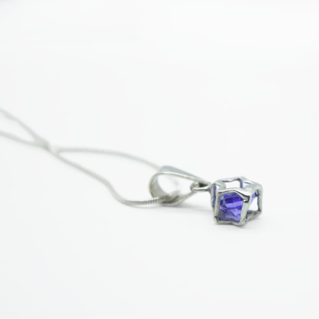 Purple Zircon Star Pendant in 925 Silver- Without Chain - IAC Galleria