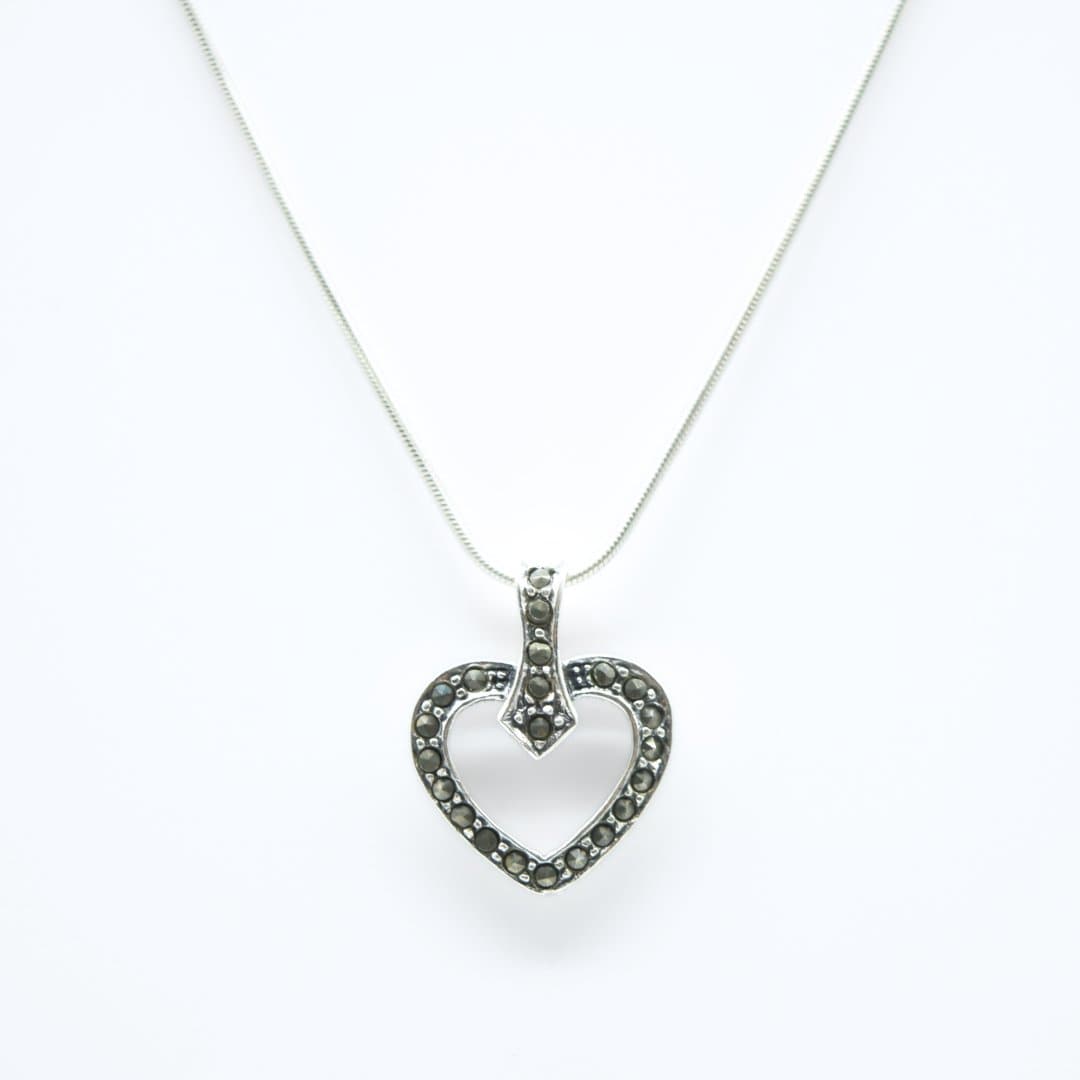 Pyrite Heart Pendant in 925 Silver- Without Chain - IAC Galleria