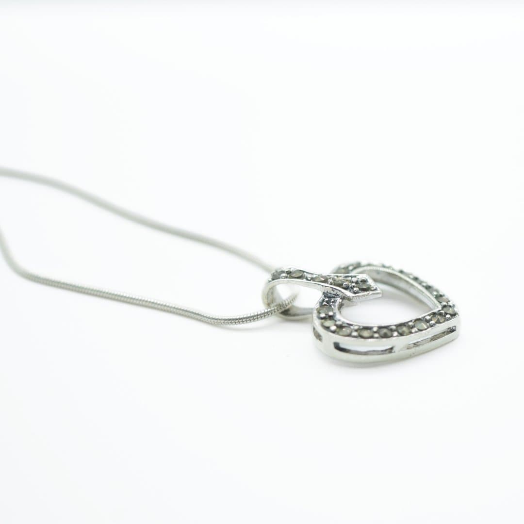 Pyrite Heart Pendant in 925 Silver- Without Chain - IAC Galleria