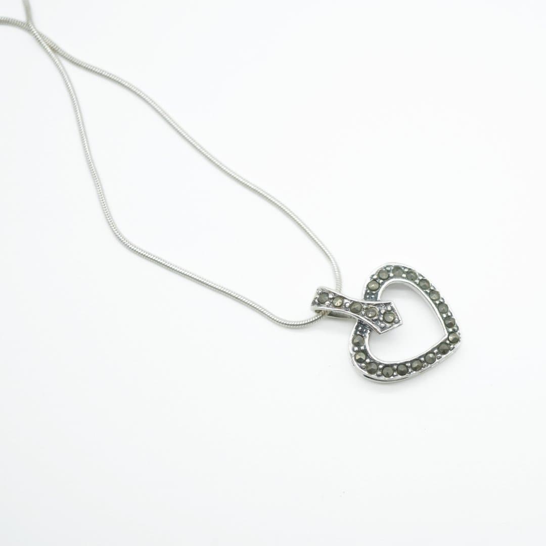 Pyrite Heart Pendant in 925 Silver- Without Chain - IAC Galleria