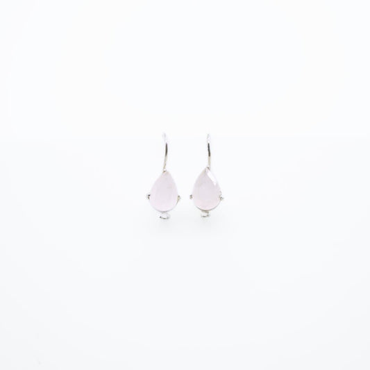 Rose Quartz Drop Earrings in 925 Silver - IAC Galleria
