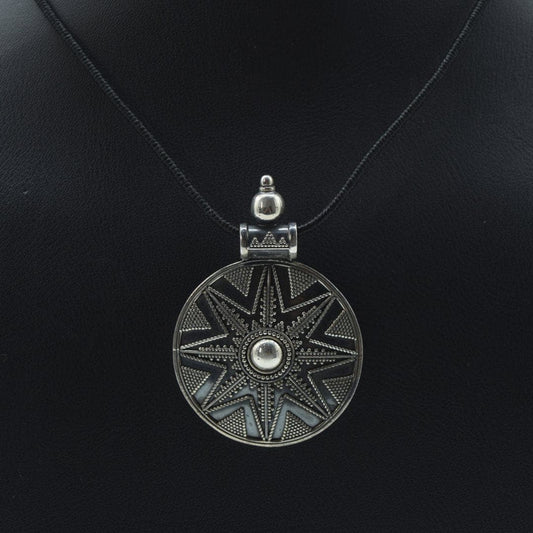 Round Medallion Pendant in 925 Silver- Without Chain - IAC Galleria