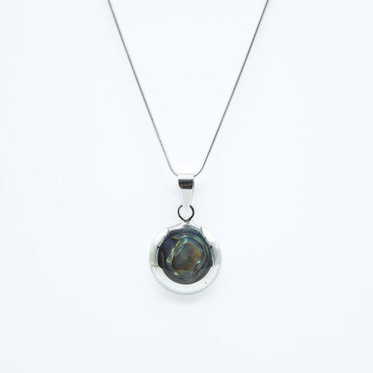 Round Mother of Pearl Pendant in 925 Silver- Without Chain - IAC Galleria