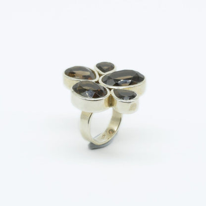 Smoky Topaz Cocktail Ring in 925 Silver - IAC Galleria