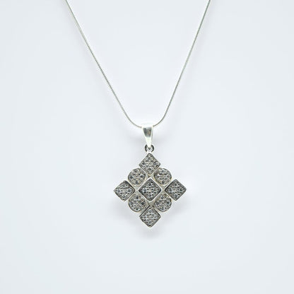 Square Zircon Pendant in 925 Silver- Without Chain - IAC Galleria