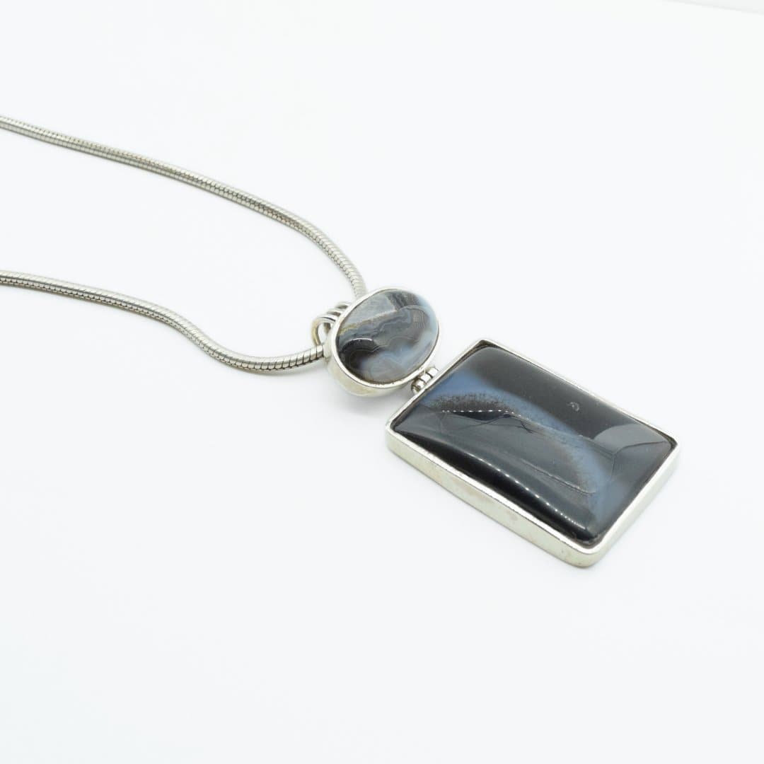 Statement Black Onyx Pendant in 925 Silver- Without Chain - IAC Galleria