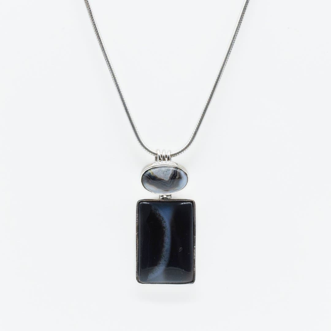 Statement Black Onyx Pendant in 925 Silver- Without Chain - IAC Galleria