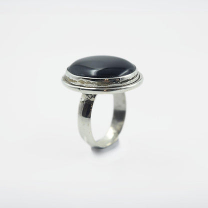 Statement Black Onyx Ring in 925 Silver - IAC Galleria