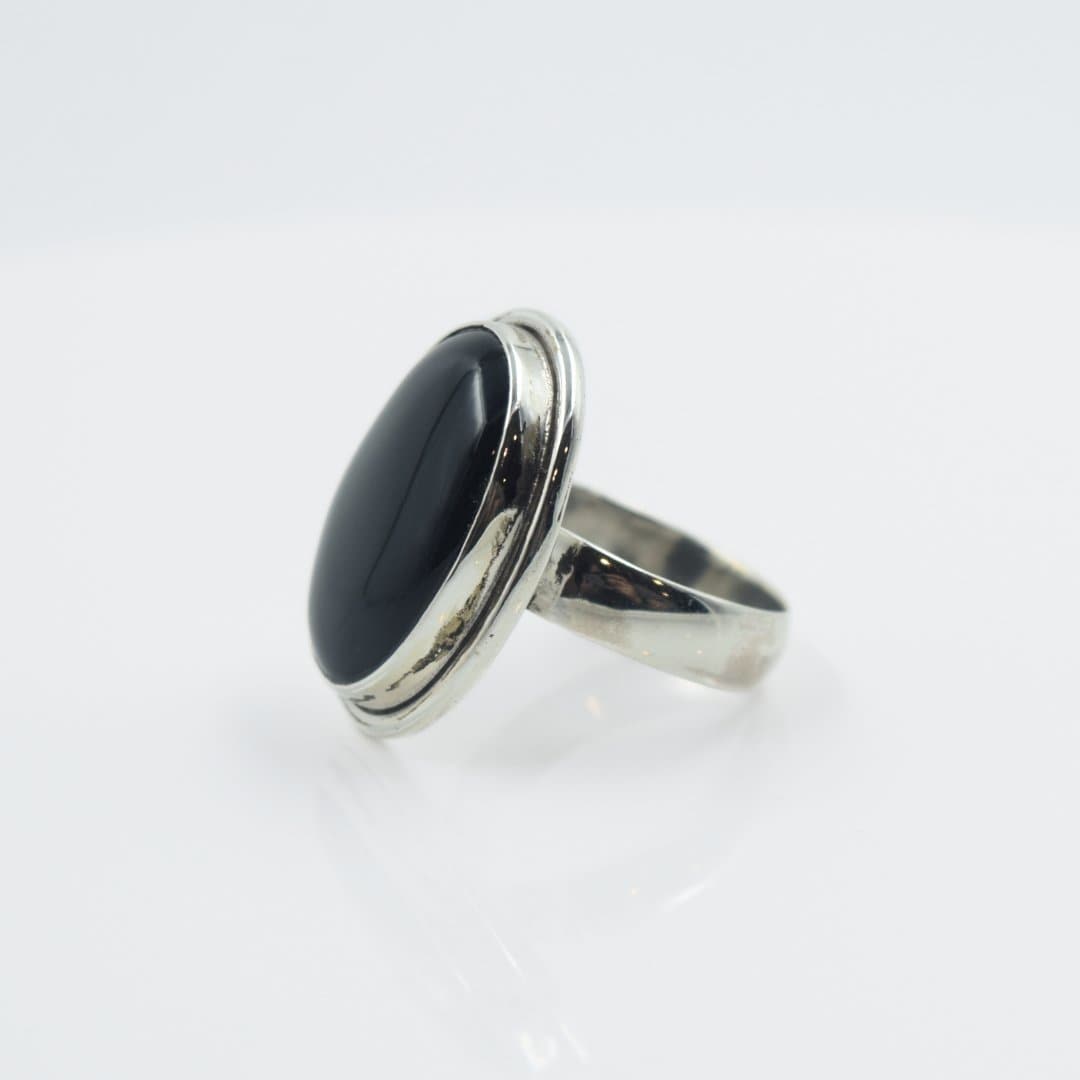 Statement Black Onyx Ring in 925 Silver - IAC Galleria