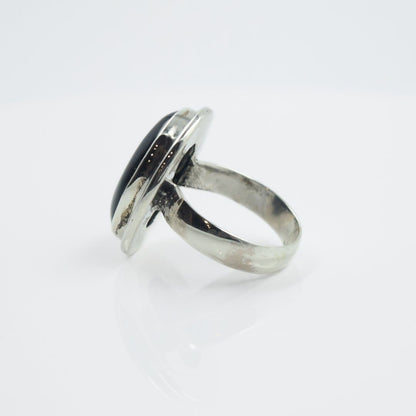 Statement Black Onyx Ring in 925 Silver - IAC Galleria