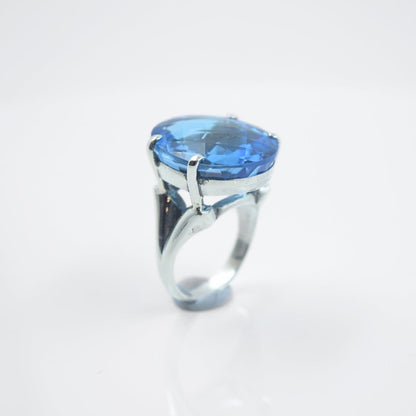 Swiss Blue Topaz Cocktail Ring in 925 Silver - IAC Galleria